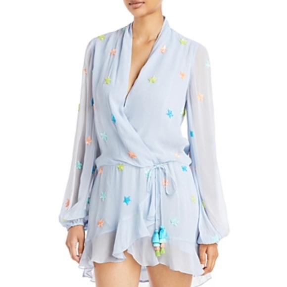 Rococo Sand Dresses & Skirts - Rococo Sand Georgette Sequin Star Blue Mini Dress Size XL